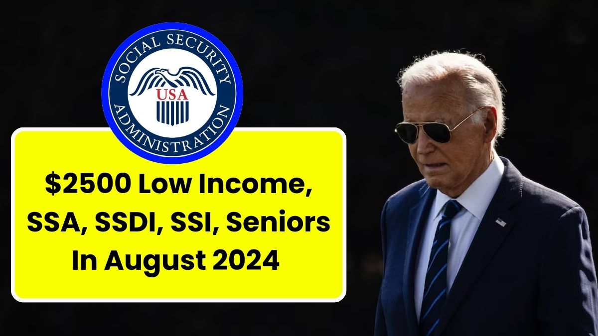 $2500 Low Income, SSA, SSDI, SSI, Seniors In August 2024